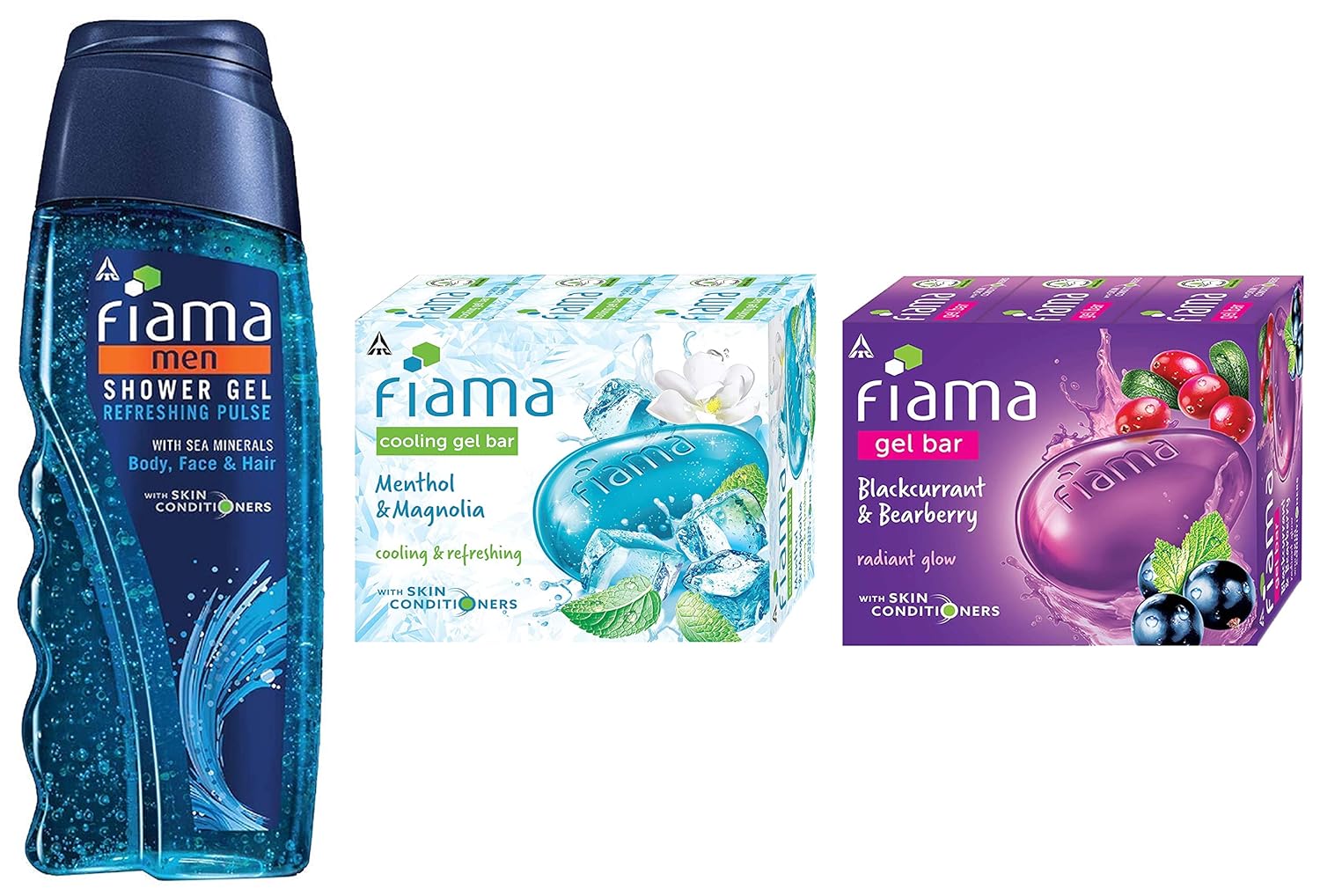 Buy Fiama Men Pulse Shower Gel, 250ml&Fiama Cooling Gel Bathing Bar