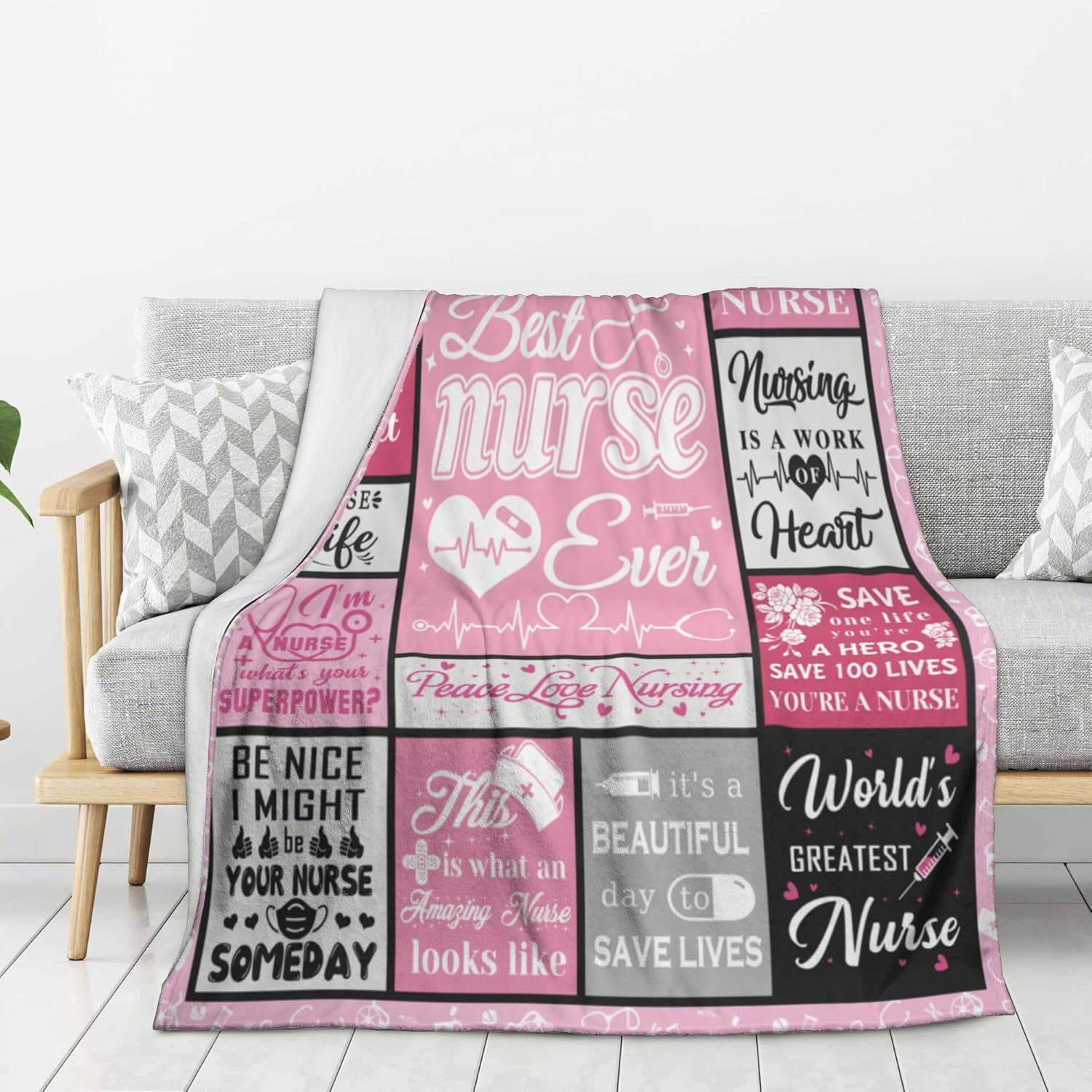 Nurse Gifts for Women, Nurses Week Gifts, Gifts for Nurse, LPN RN Appreciation Gift for Nurses Practitioner, Nursing Student Gifts, Nurse Accessories for Work Blanket 60"X 50" - Image 2