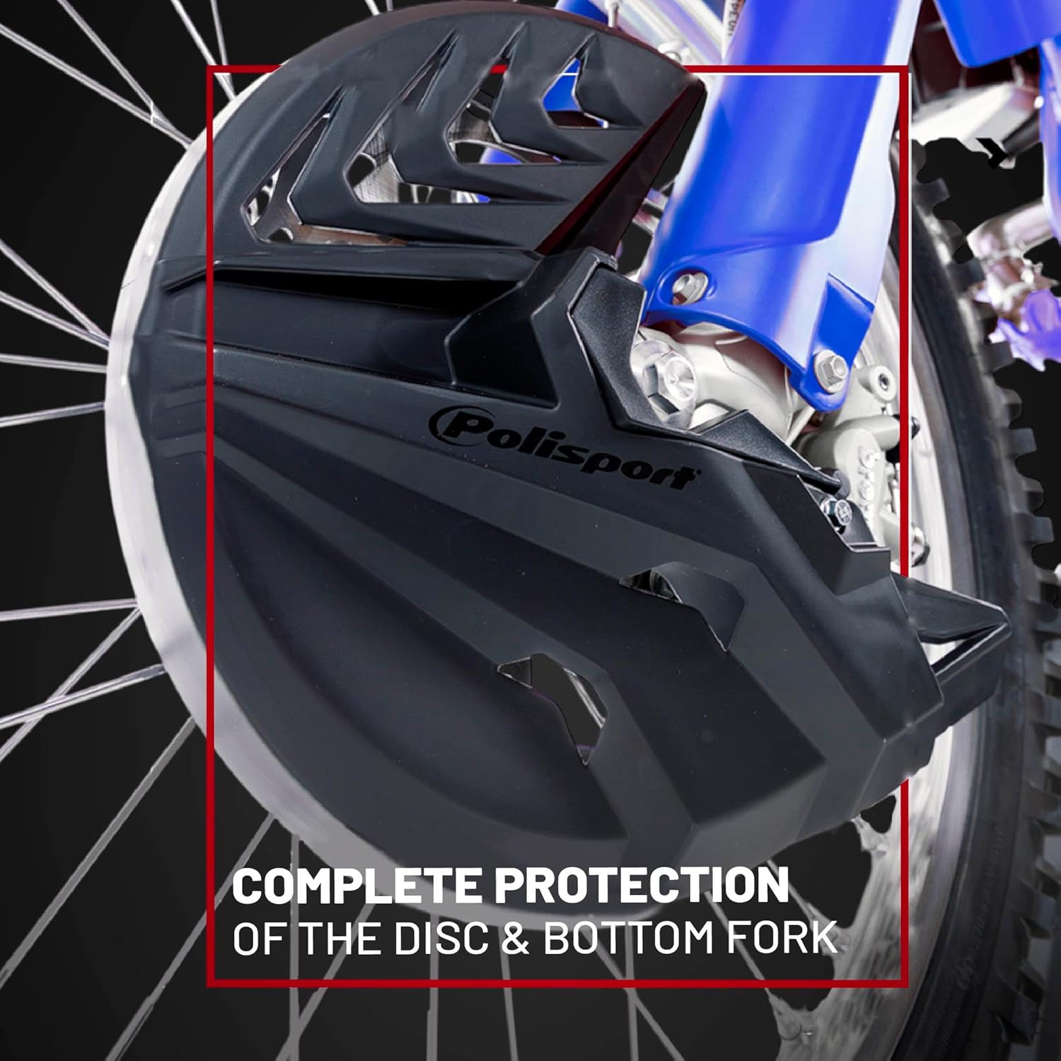 Polisport Motocross Motorcycles (MX) Disc & Bottom Fork Protector for KTM SX/SX-F (2007-2014), EXC/EXC-F (2007-2015), Husqvarna TE/FE (2014-2015) Dirt Bikes - High-Impact Plastic Shield - Nardo Grey