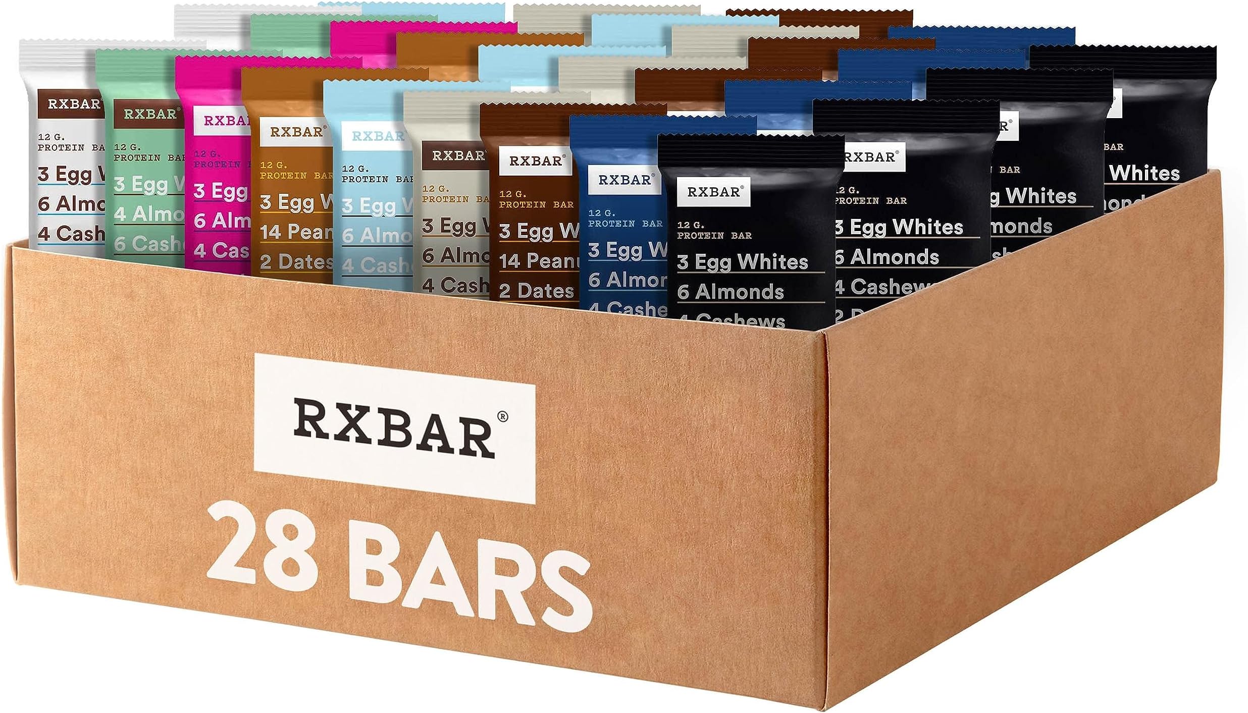 Protein Bars, 12g Protein, Gluten Free Snacks, Variety Pack (28 Bars)