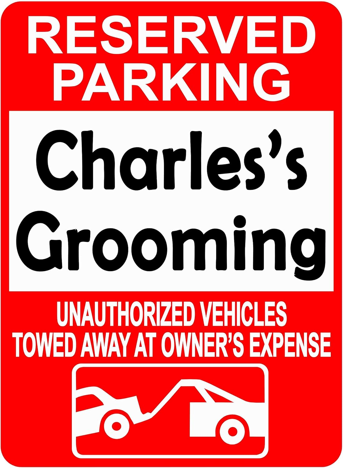 Custom Reserved Parking Sign - Personalized Parking Sign for Customers, Employees, Guests, Commercial Grade .04" Rust-Free Aluminum, 3M Reflective - High Intensity Prismatic (Hip), 12"x9"