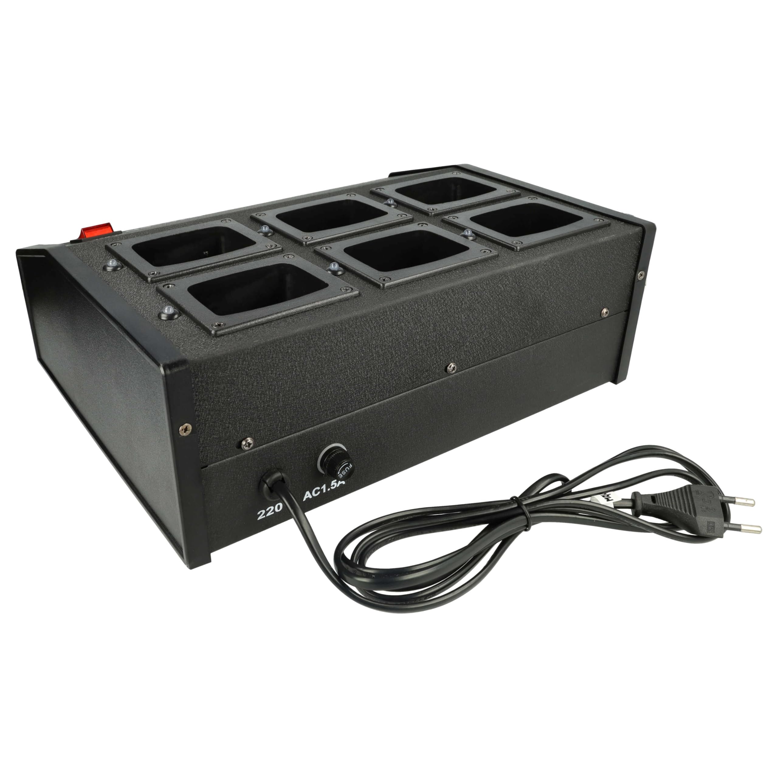 vhbw Caricabatterie 6 vani compatibile con Motorola GP540, GP340, GP360, GP320, GP380 batterie per radio - Stazione di ricarica, 9,6V, 0,5-0,9A