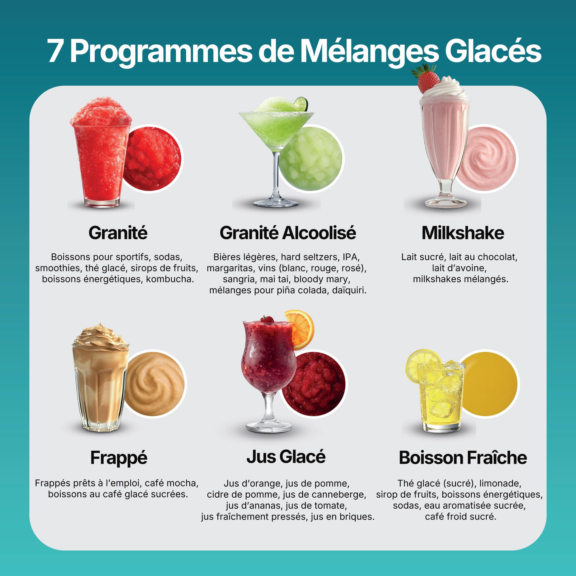Seeger SuperSlush Machine a Granita, 7-in-1 Slush Machine, Capacité 2L, 7 Programmes Prédéfinis, Granités, Cocktails, Frappés, Milkshakes, Granite, Slushy, Noir, SLFR1BK