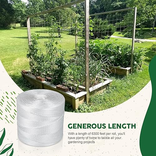 Miniatura 5 de Cordel de tomate 6300 pies - Cuerda de polipropileno resistente blanco
