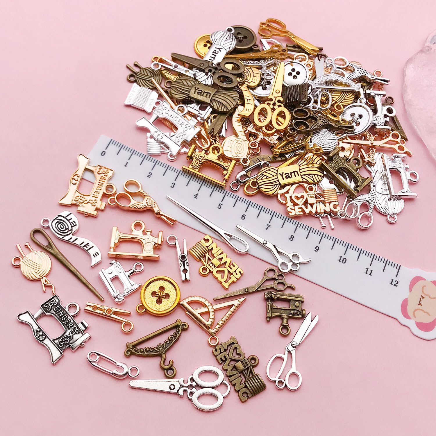 Mixed Style sewing Machine Series Charms for DIY Jewelry Bracelet Necklace Earring Keychain Craft Accessory Mother's Gift 100 PCS - Image 4