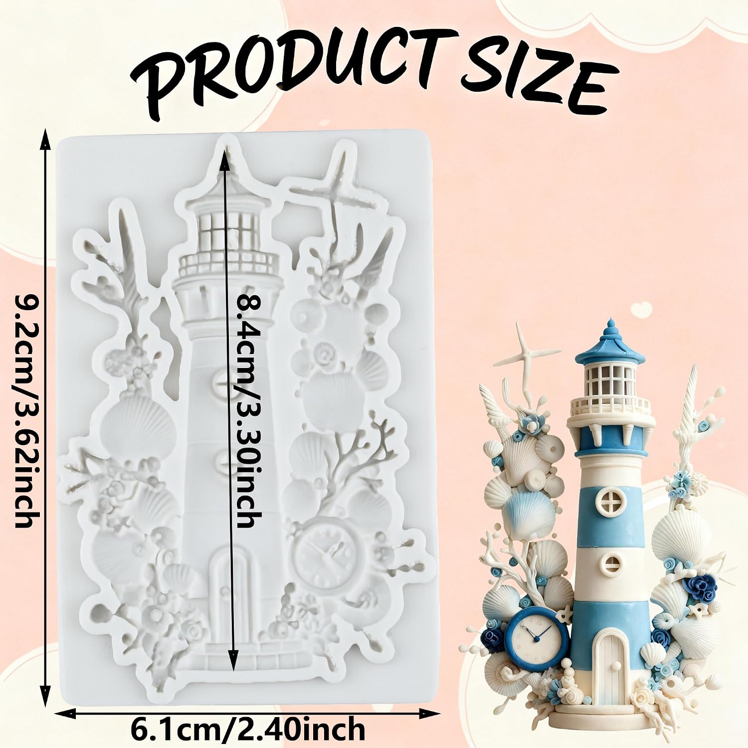 Lighthouse Polymer Clay Molds Lighthouse Seashell Silicone Mold