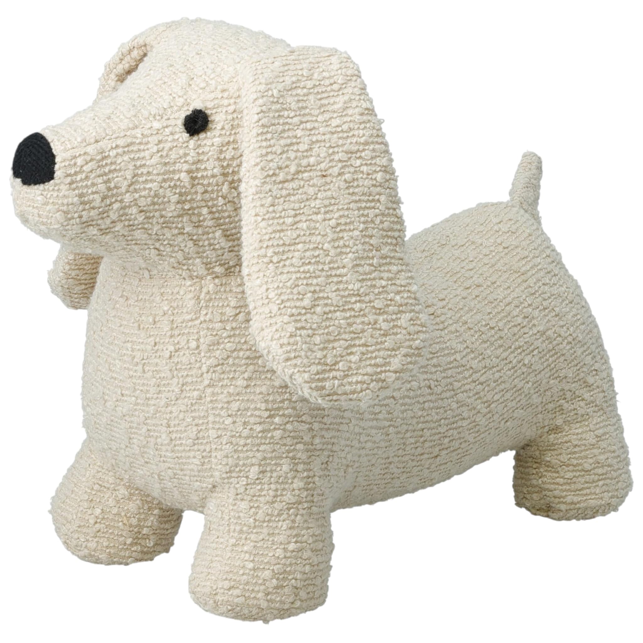MIJOMA Door Stop Door Buffer Made of Fabric Plush, 1 kg Heavy Filled, Funny Eye-catching Design for Stylish Decoration (Dachshund - Cream) — image 1
