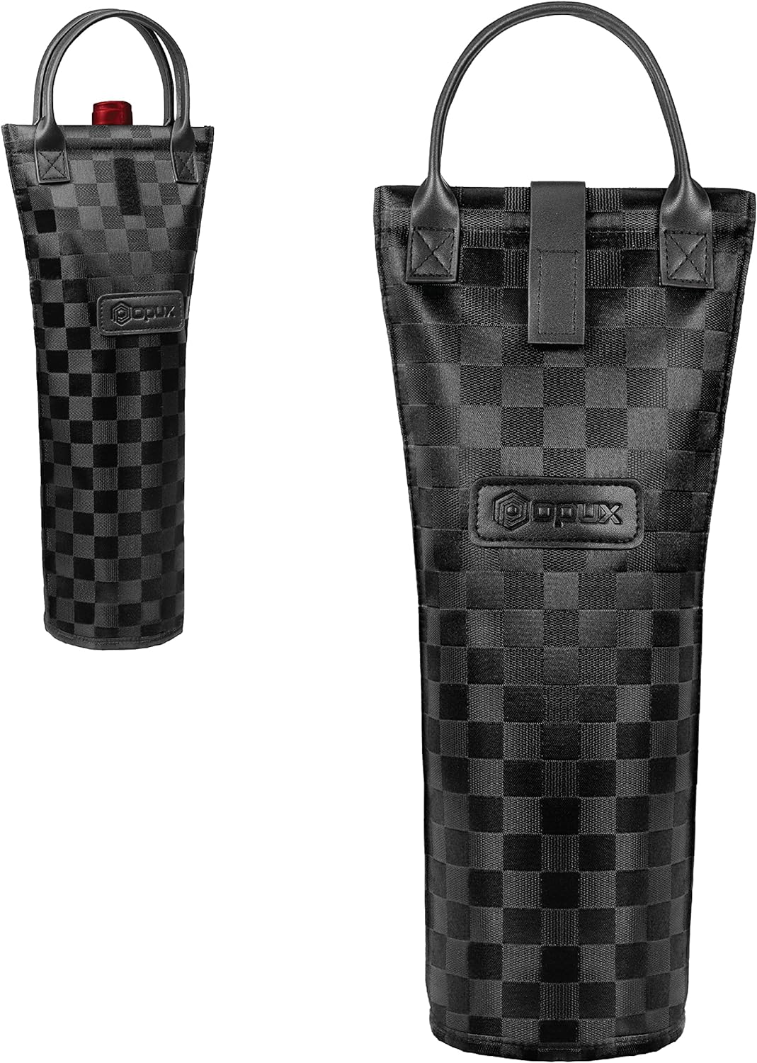 opux Wine Bag Single Bottle Carrier Tote, Insulated Travel