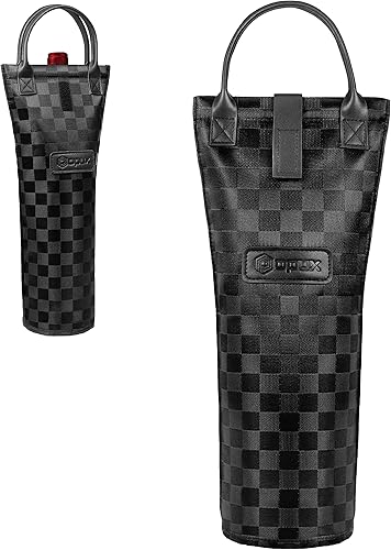 Miniatura 12 de opux Bolsa de vino individual para botella, bolsa térmica de viaje para regalo de picnic, playa, portátil, con relleno térmico, para mujeres