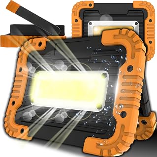 Retoo Construction Spotlight LED Work Light 30W Lamp for Camping Workshop or Construction Site Garage Construction Repair Emergency Day Light White Work Light Multifunctional Battery Operated [Energy Class F]