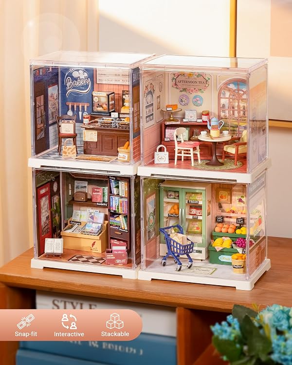 Rolife Super Creator Mini Series Tea-Break, DIY Plastic Miniature Kits Retail Store Series, Mini Model House Building Set for Teens Aged 14+, DIY Crafts/Hobbies for Adults (Honey Tea Lounge) by Rolife - Image 8