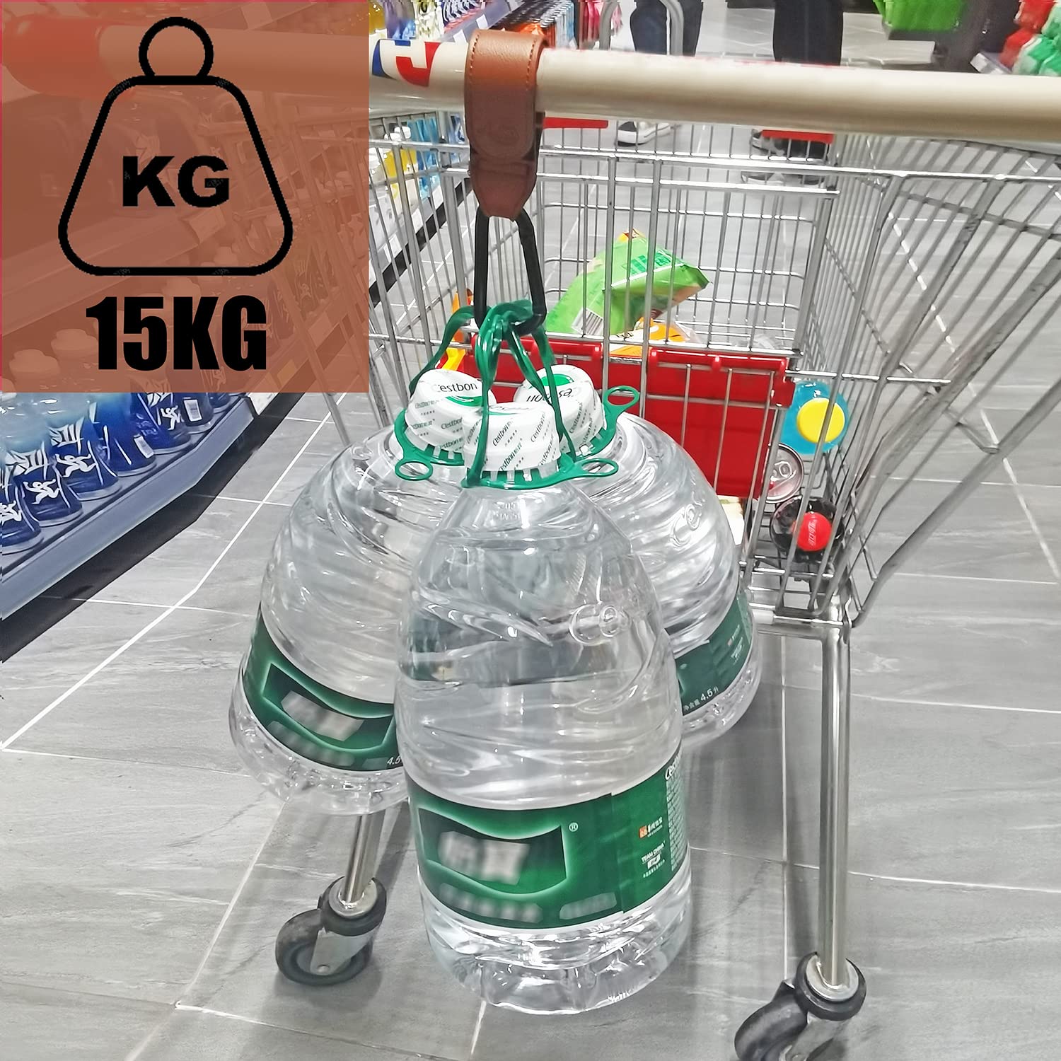 Crochets De Poussette JJUNW - Lot De 2, Cuir Synthétique, Pour Sac à Langer (marron)