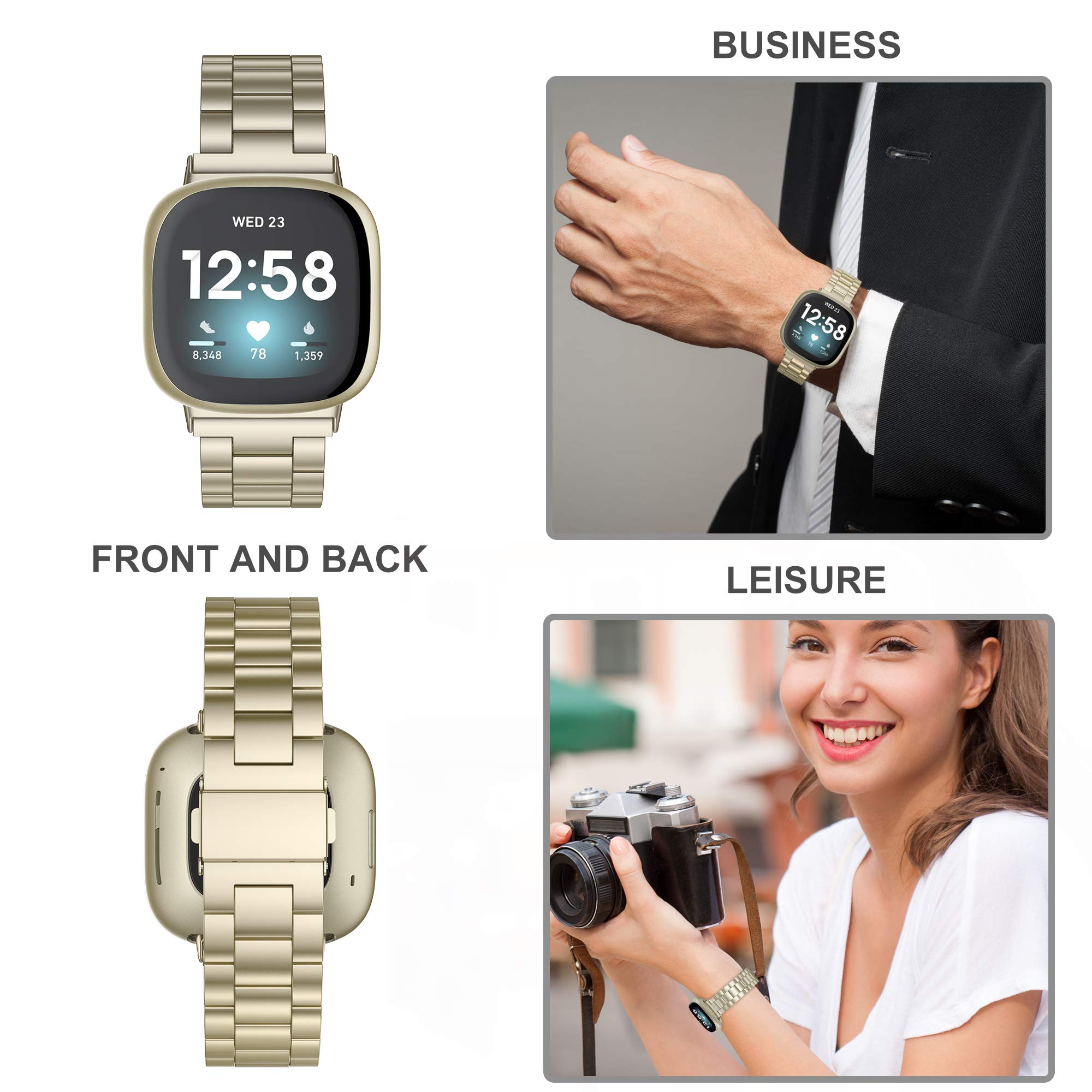 Amazon.co.jp: Fitbit Versa4/Versa3 バンド/Fitbit Sense2/Sense 