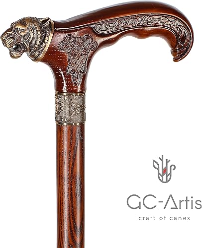 Miniatura 2 de GC-Artis - Bastón de madera para caminar, hecho a mano, cómodo agarre, bastones para hombres y mujeres, elegante bastón Derby