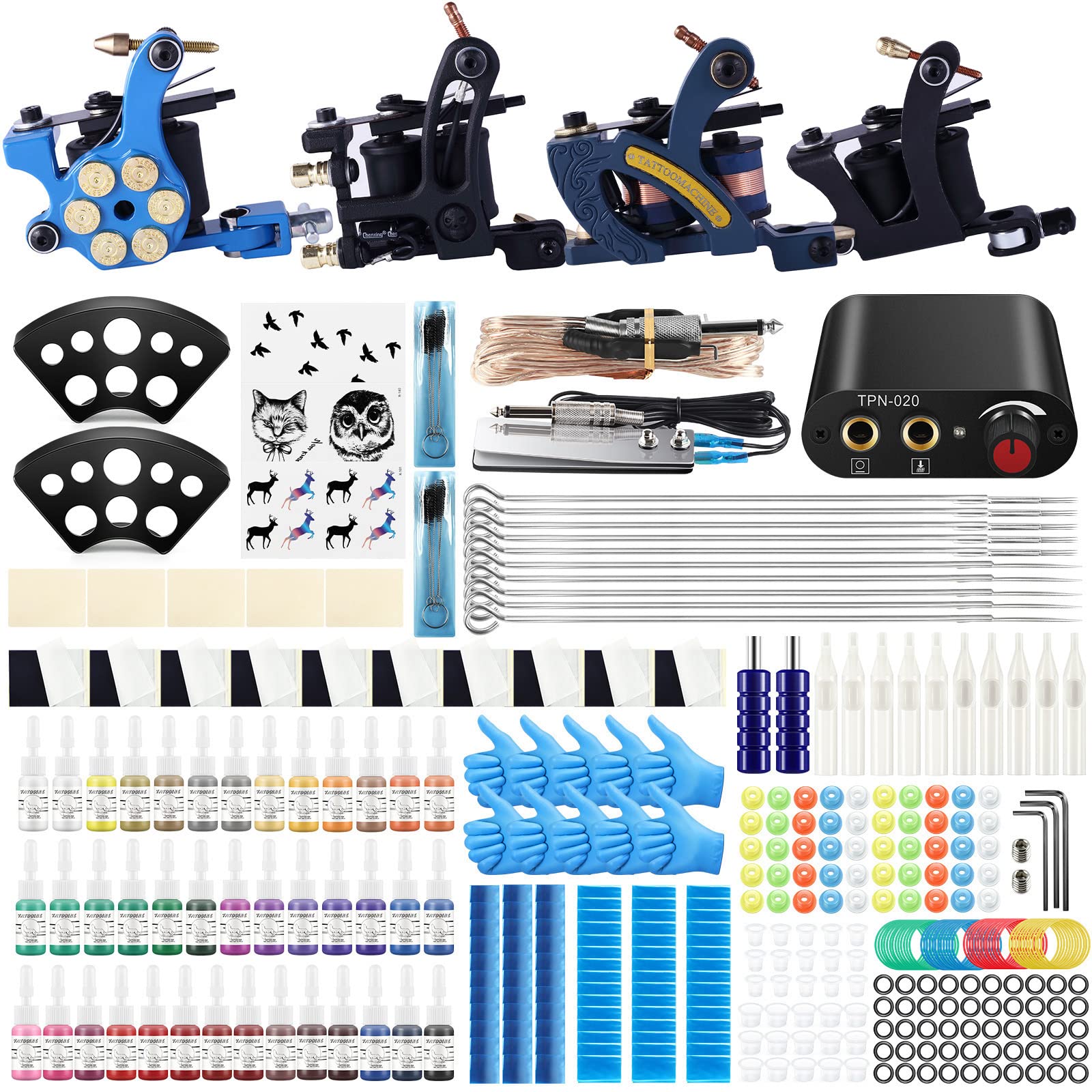 Tatooine Tattoo Kit 4 Pcs Pro Tattoo Gun Kit Tattoo Machine Kit For Beginners Tattoo Power Supply 39 pcs Tattoo Inks 10 Pcs Tattoo Needles Tattoo Supplies Kit for Tattoo Artists