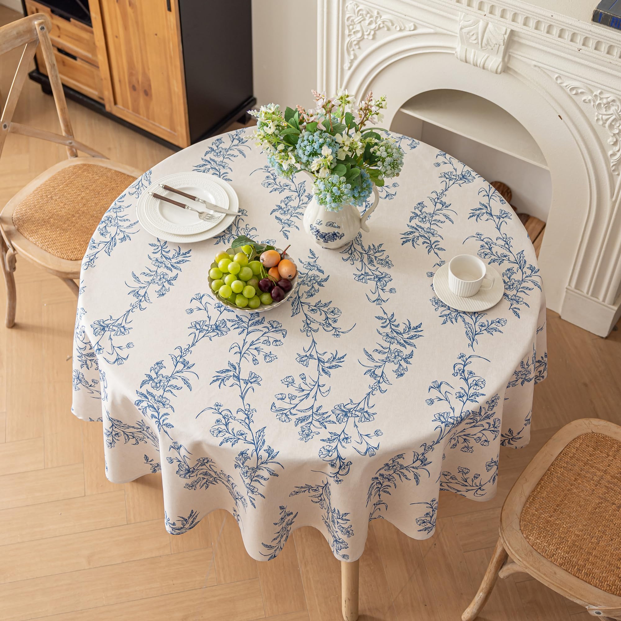 Tafelrok t.b.v. tafel 180 cm. rond kleur wit