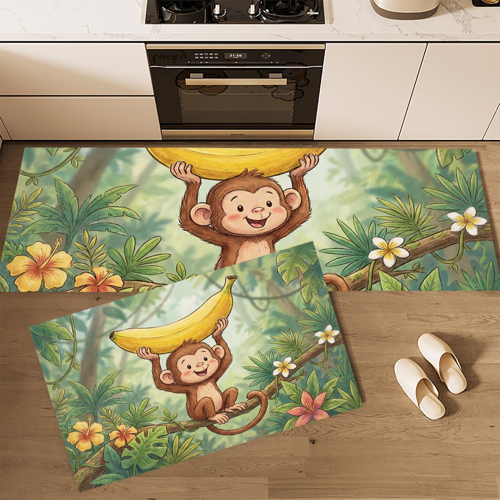 Alfombras de cocina lavables de 2 piezas, el juego ideal para mantener tus suelos limpios y secos