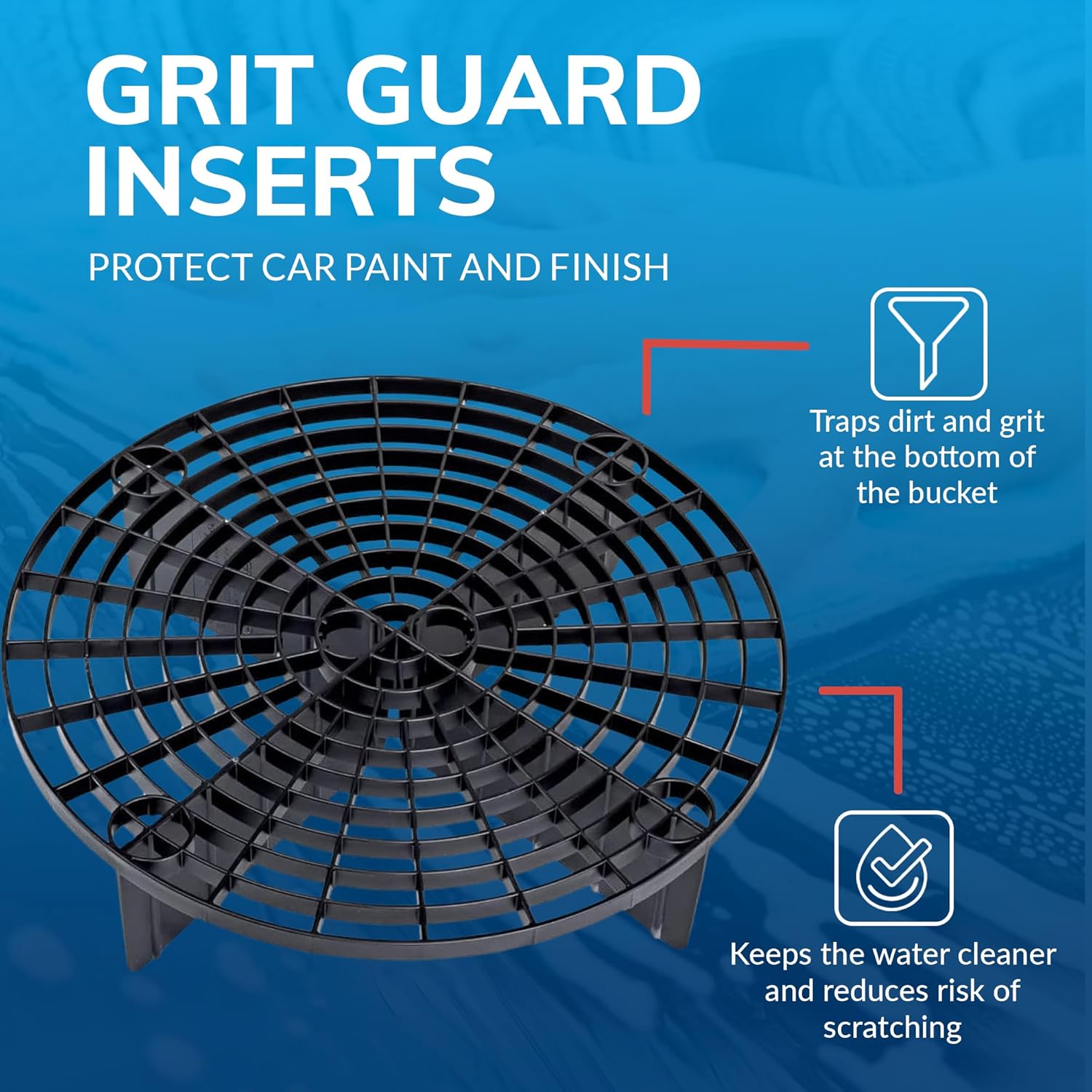 Grit Guard 5 Gallon Washing System | Includes 5 Gallon Bucket, Grit Guard, Bucket Dolly, and Gamma Seal Lid | for Car Wash and Detailing | Blue