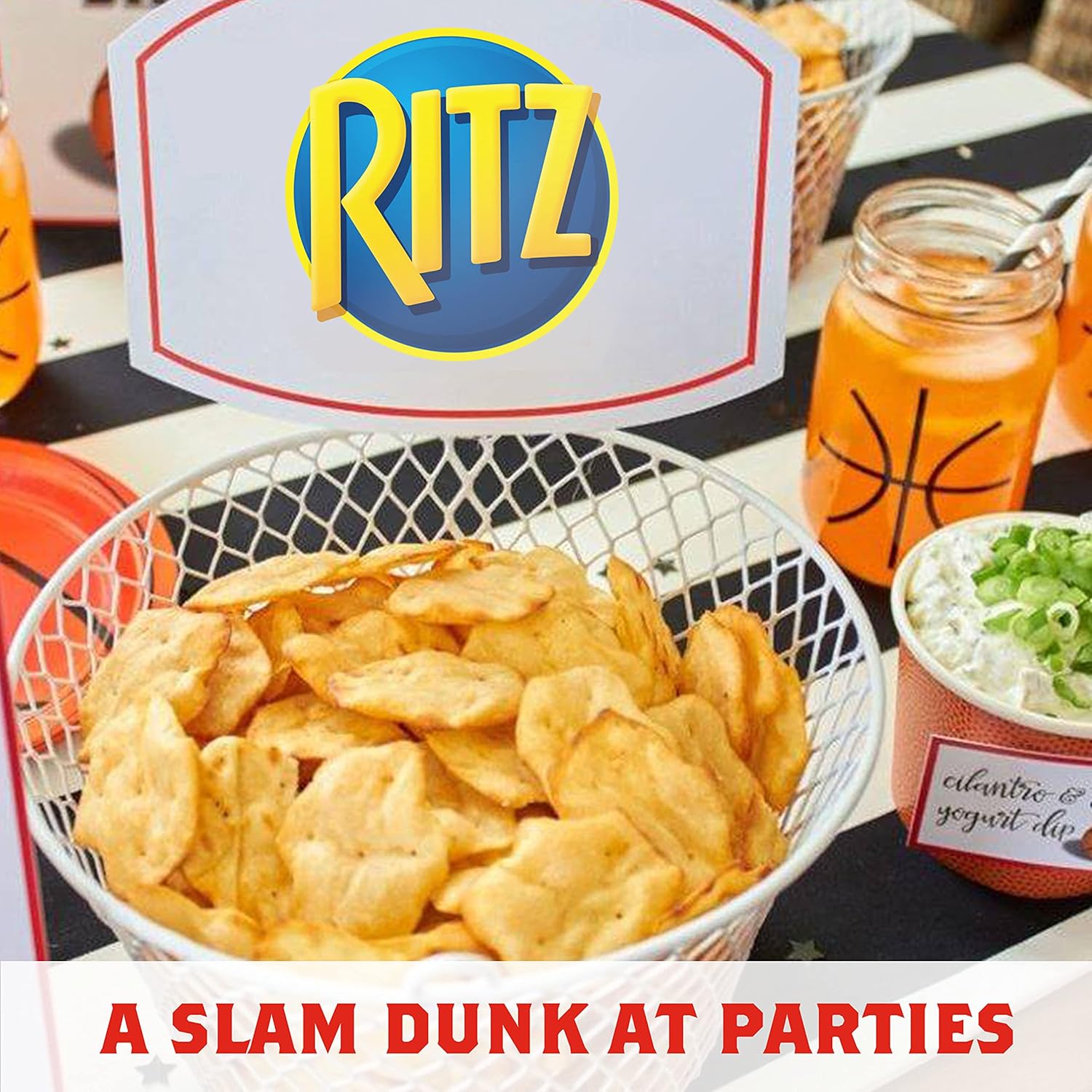 RITZ Crisp and Thins Cream Cheese and Onion Chips, Party Snacks, Bulk Snacks, 6 - 7.1 oz Bags