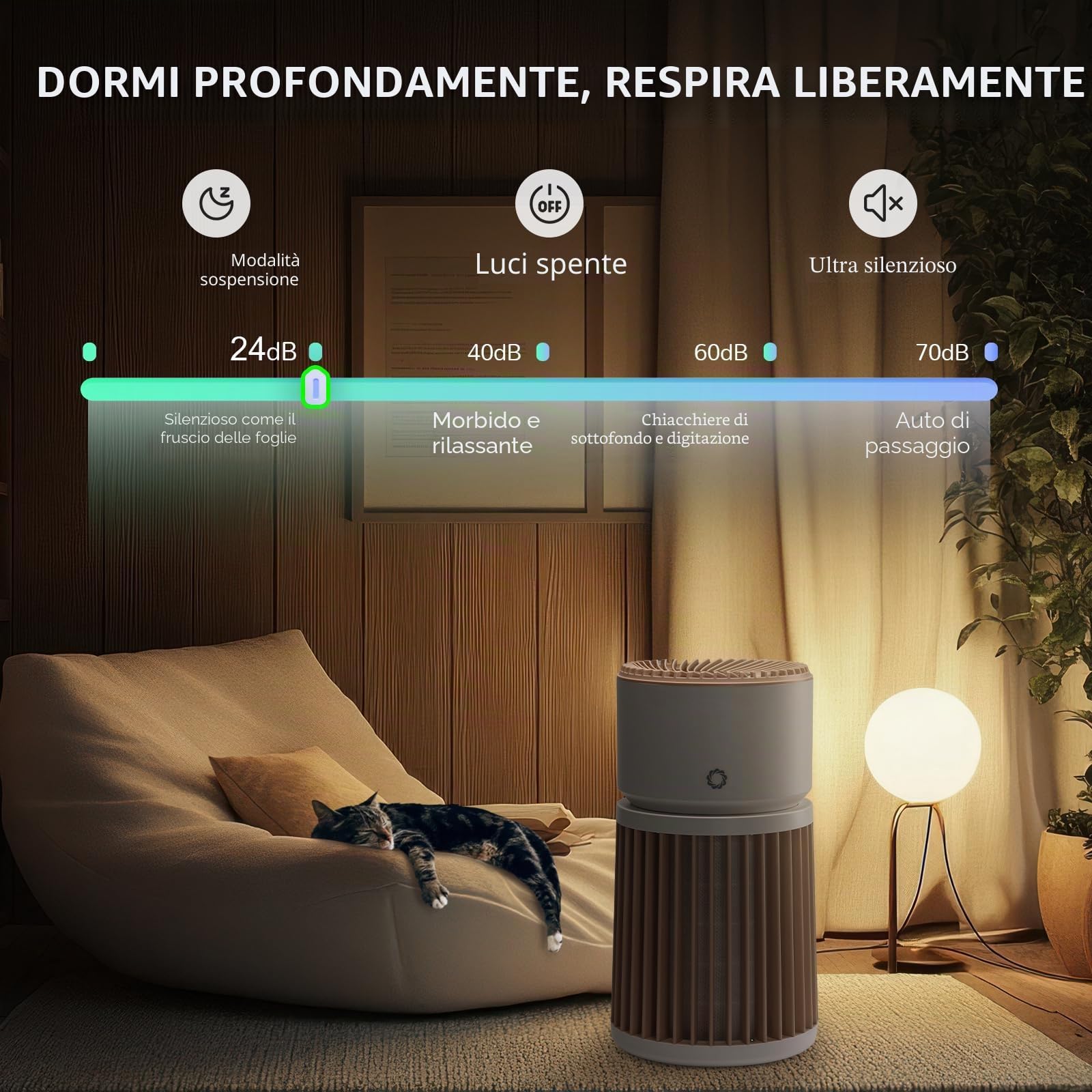 Airthereal Purificatore d’Aria per Animali, Grandi Spazi 325 m² - Filtro H13 Viola Eliminatore di Odori - Pelo, Polvere e Fumo, Purificatore Specializzato - Sensore PM2.5, AGH400-PET