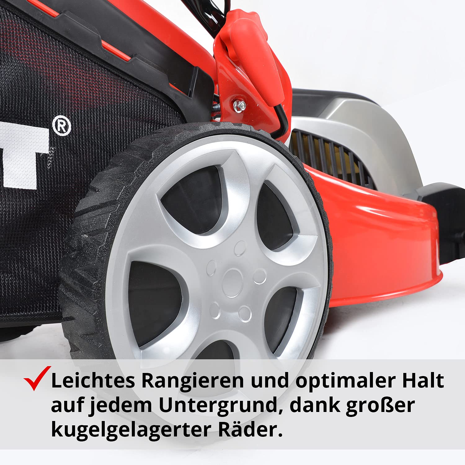 HECHT Elektro Rasenmäher 1845 mit Mulchfunktion - 46 cm Schnittbreite - 1800 W starker Motor - 60L Fangkorb - Robustes Stahlgehäuse - leichte Bedienung zum Rasenmähen und Mulchen in 7 Schnitthöhen