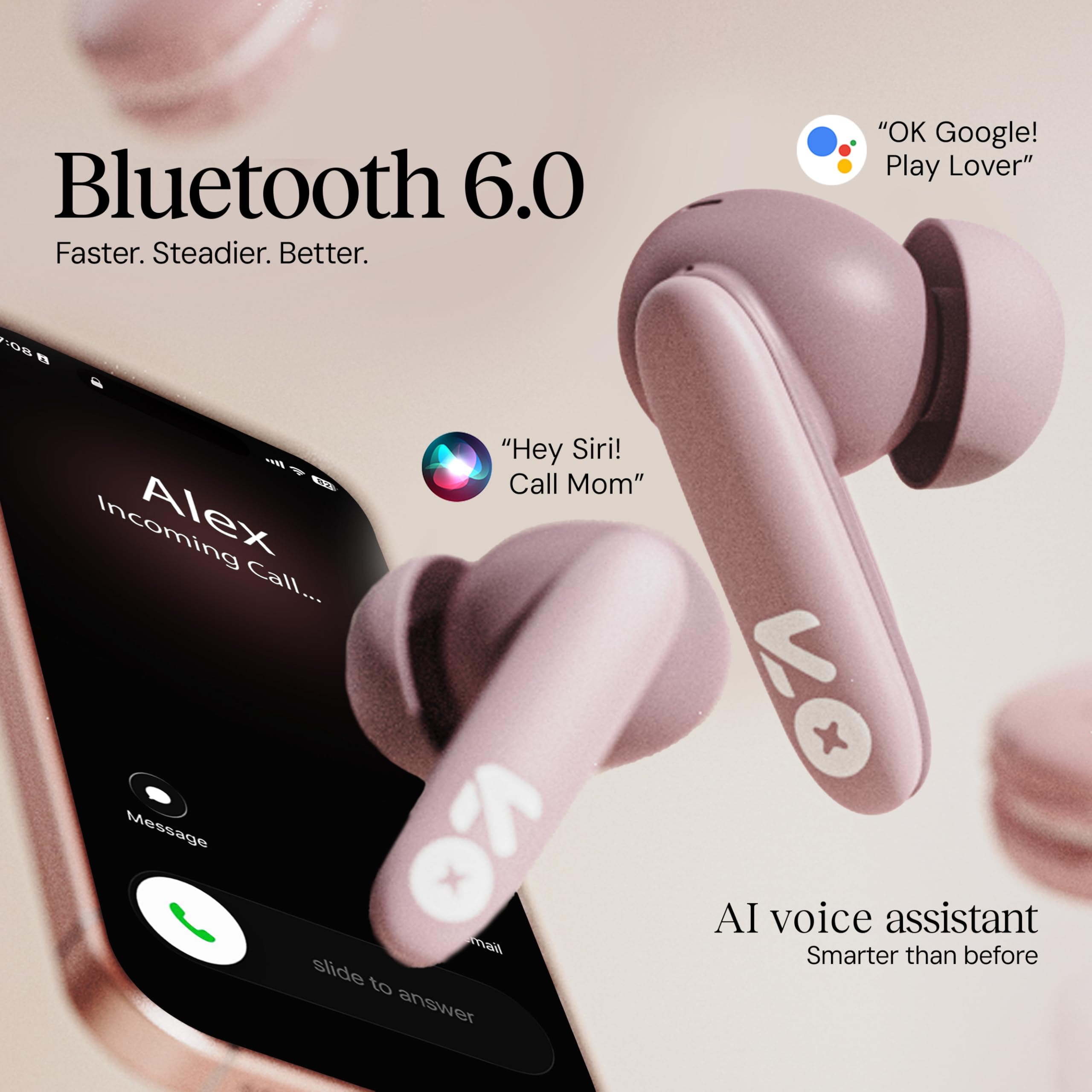 GOBOULT Y1 v2.0 Ear Buds Wireless with 60H Playtime, Zen Quad Mic ENC, 45ms Low Latency, Touch Contorl, Dual Device Pairing, Bluetooth 6.0, 13mm Driver Earbud TWS Wireless Earphone (Electric Pink) — Amazon image 11