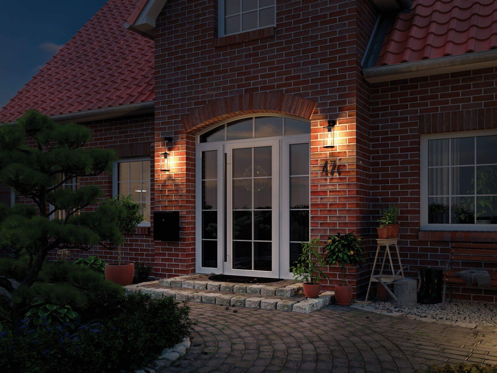 Paulmann 94281 Outdoor applique classica rotonda max. 60 Watt illuminazione per esterni grigio illuminazione da giardino vetro parete esterna E27