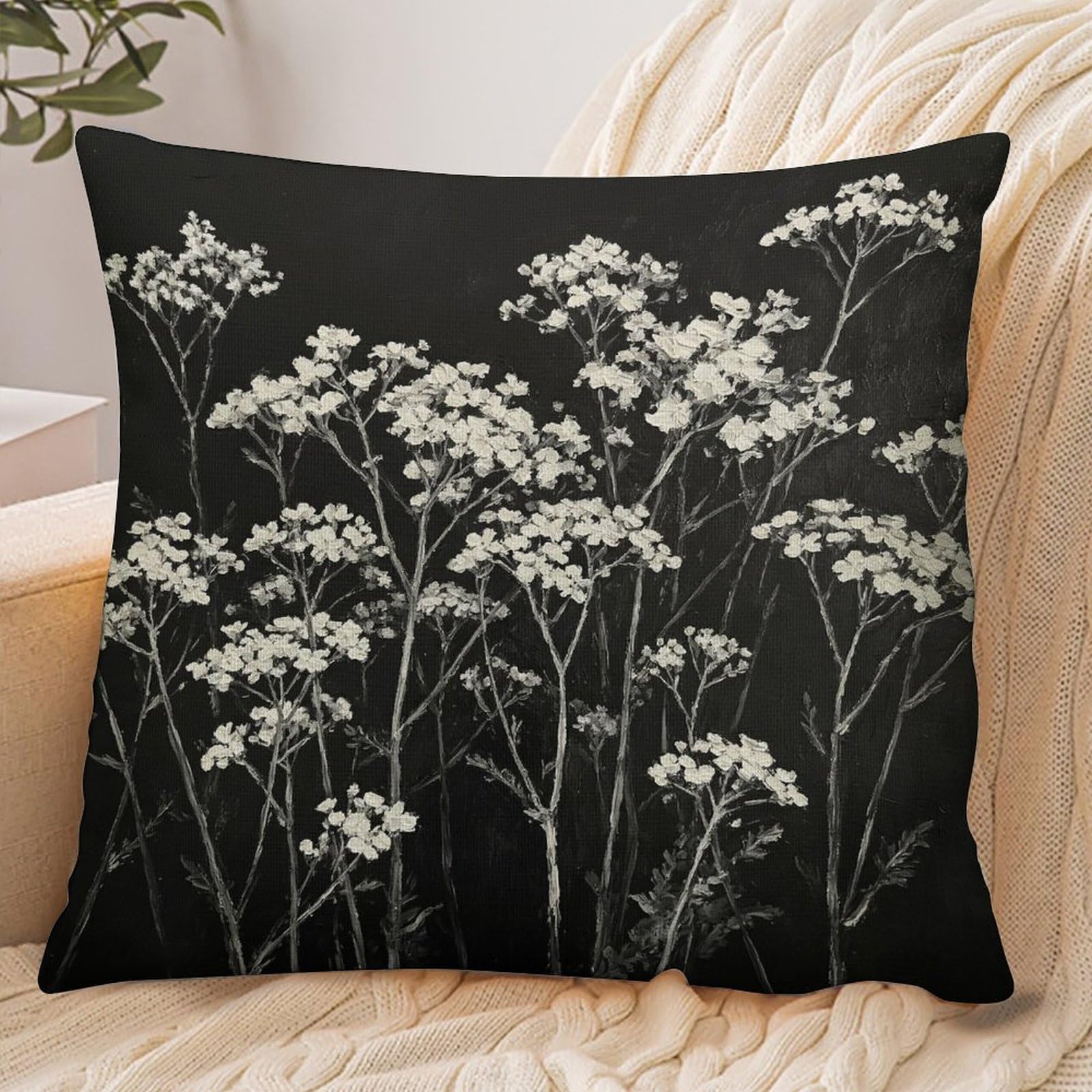 Fekiloot Style Dried Wildflower Pillowcase Pillow Sham Pillow Case