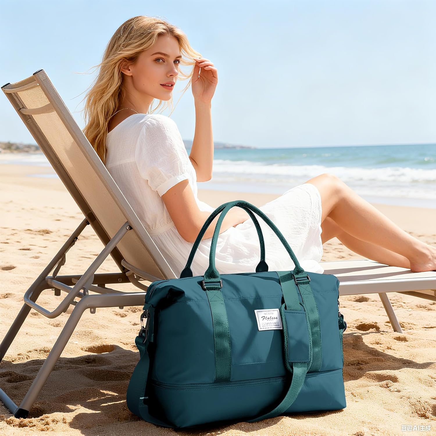 Travel Duffel Bag, Sports Tote Gym Bag, Shoulder Weekender Overnight Bag for Women - Image 2