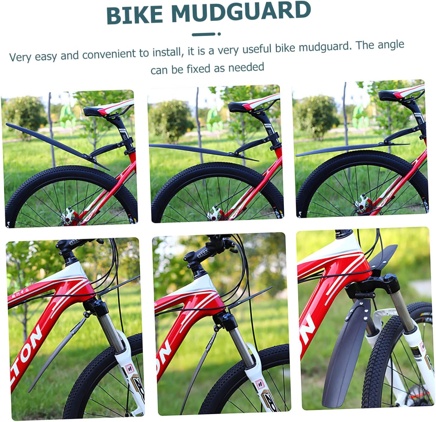 1set Adjustable Bike Mud Guards Front and Rear Mud Flaps for Easy Installation Dirt Black for Cycling Enthusiasts