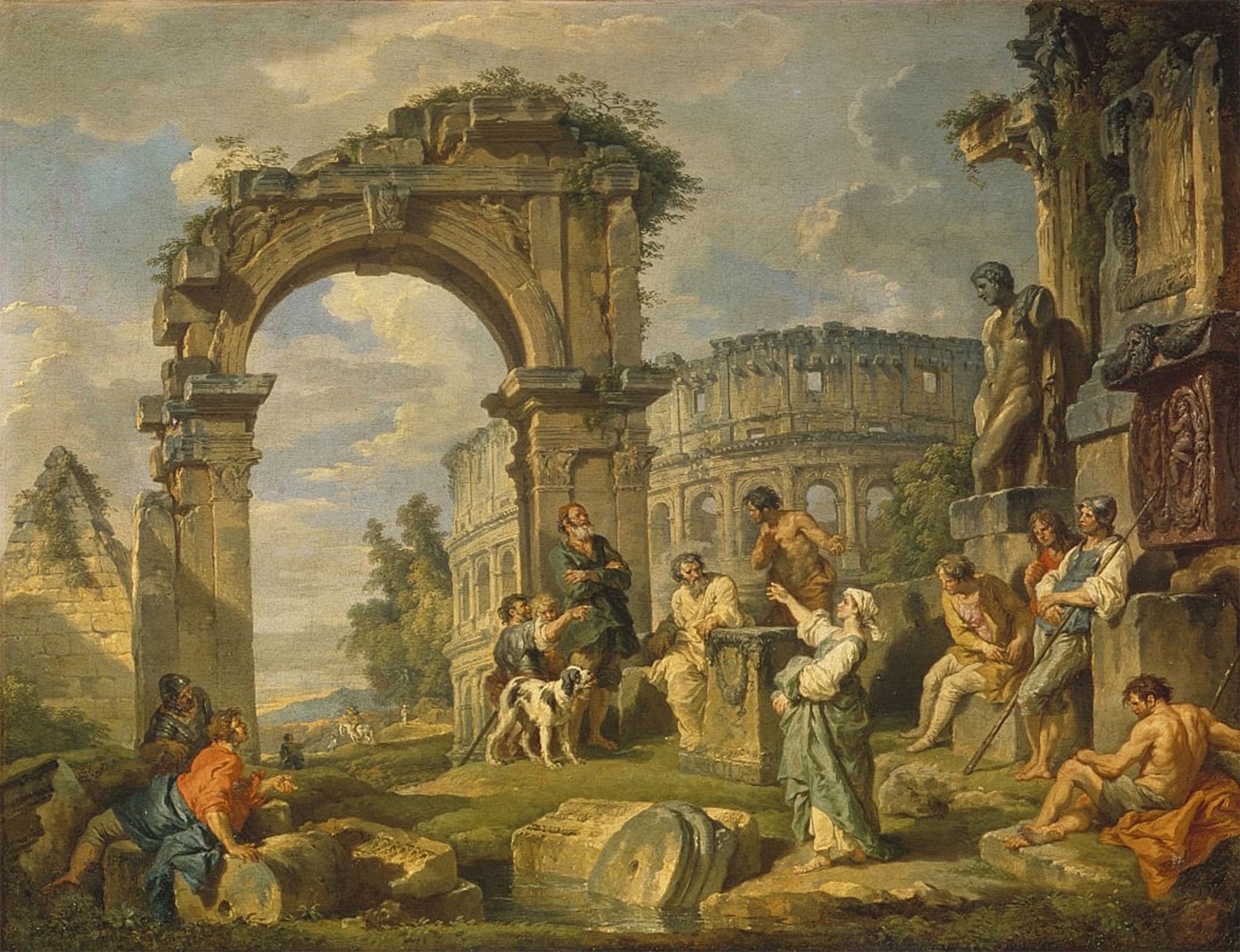 POSTERIIk Famous Modern Artwork Art Mural Cumaean Si by Paolo Pannini Oil Paintings Pictures for Home Decor 60x90cm