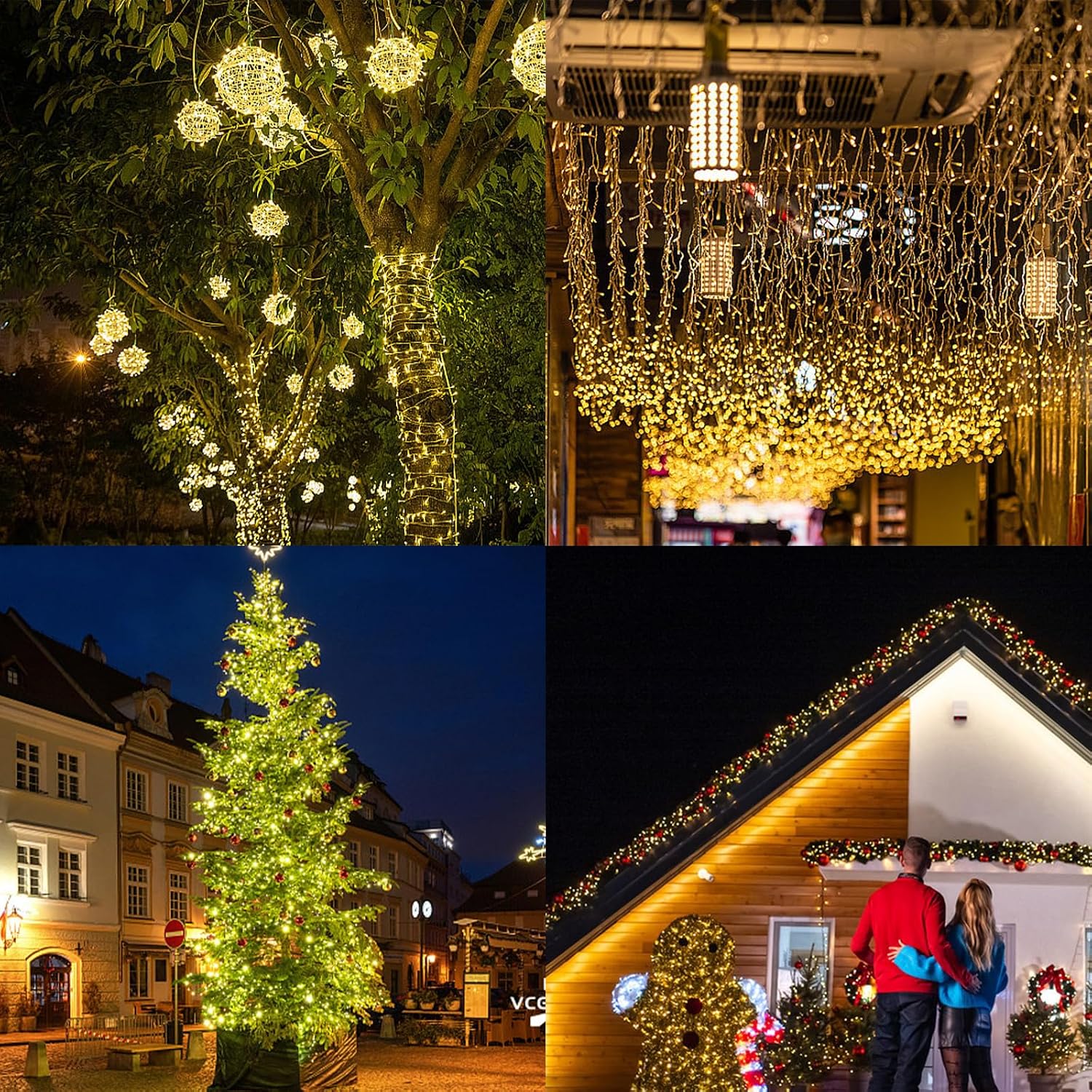 2 Pack Solar String Lights Outdoor, Total 80FT 200LED Solar Powered Fairy Lights Outdoor Waterproof 8 Modes, for Patio Garden Holiday Tree Yard Party Wedding, Warm White image 5