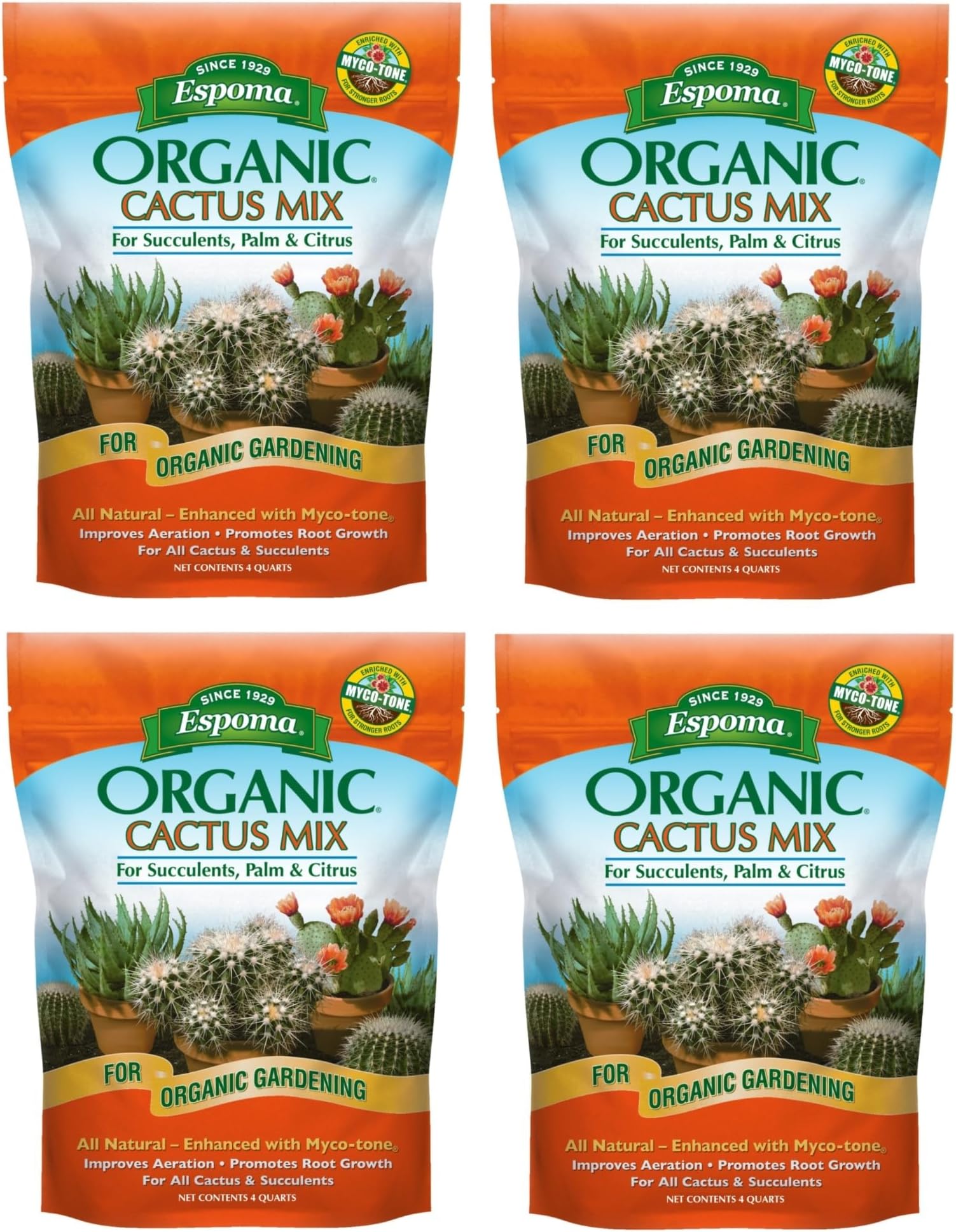 CA4 4-Quart Organic Cactus Mix, 4 Pack