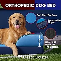 Vista 37 de Comfort Expression - Cama ortopédica para perros extragrandes, 53 x 42 pulgadas, cama impermeable y de apoyo de espuma con cojines removibles