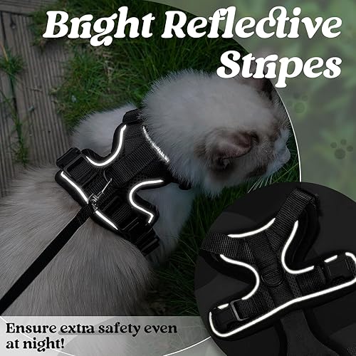 Miniatura 32 de rabbitgoo Arnés y correa para caminar, a prueba de escapes, chaleco suave y ajustable para gatos, fácil de controlar, transpirable, tiras