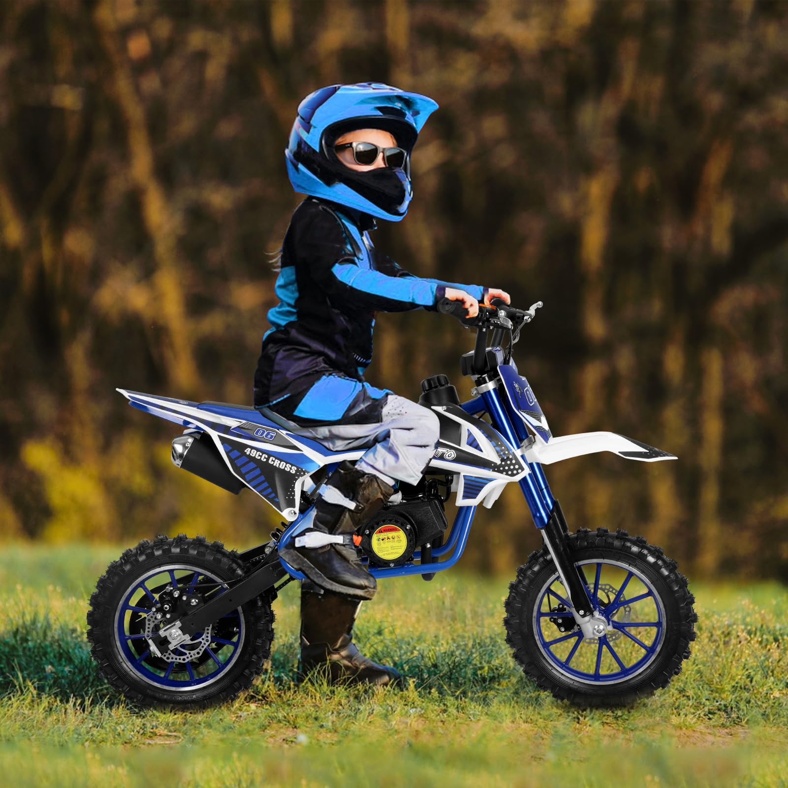 49cc 2-Stroke Kids Dirt Bike, Gas Power Motocross, Off Road Mini