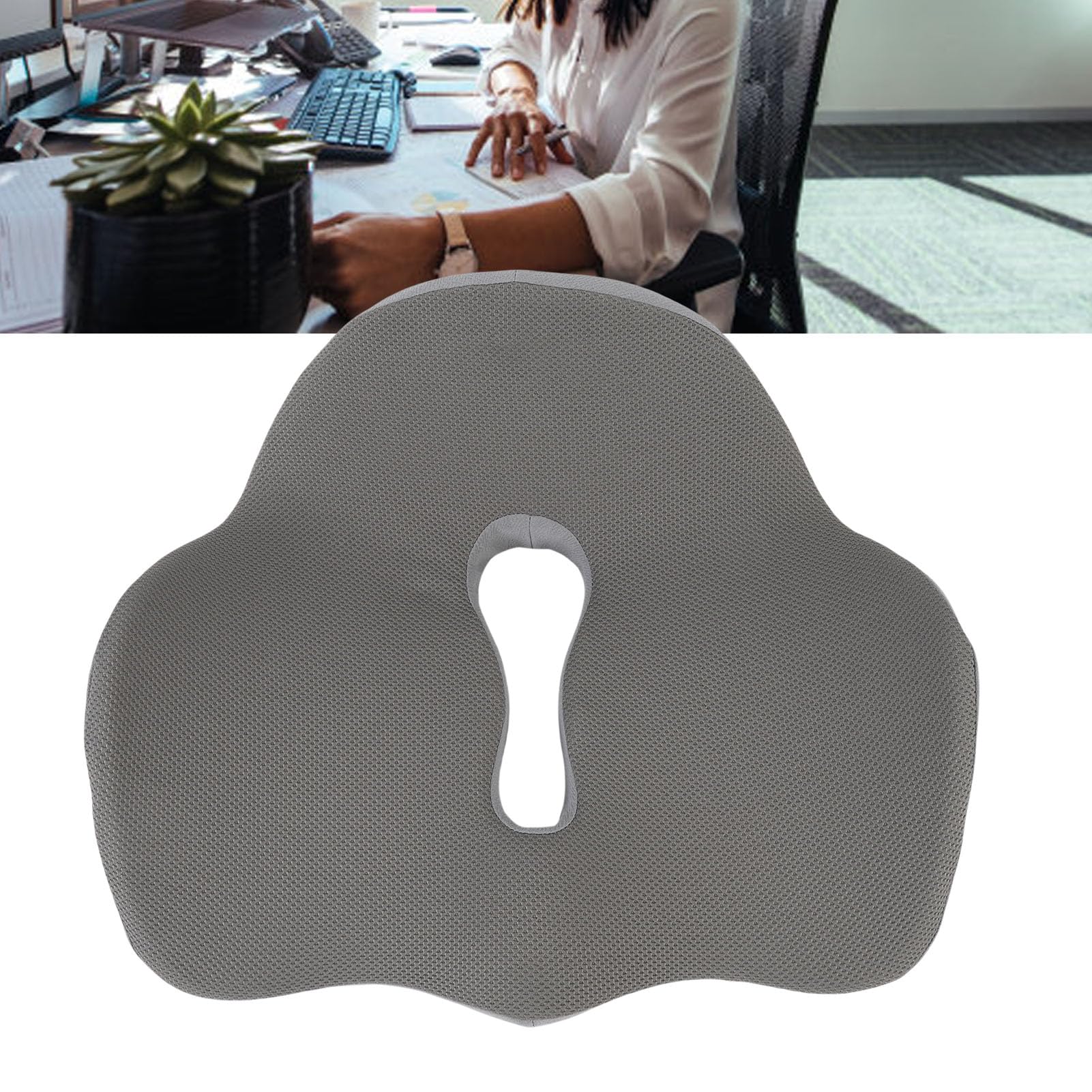 Yinhing Poduszka do Siedzenia, Poduszka z Pianki Pamięci, Poduszka na Krześle biurkową, Ergonomiczna Poduszka Krzesła, dla Długich Pracowników Siedzących, Kierowców Samochodów (GREY)