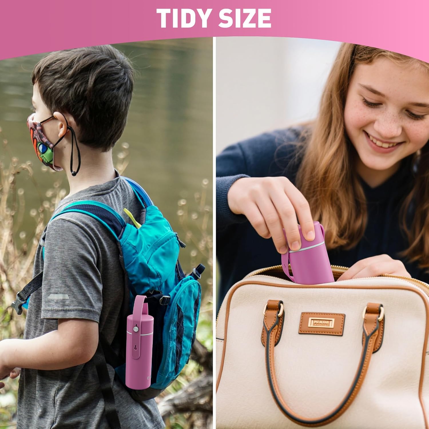 【Upgraded】 Mini Insulated Water Bottle 6.8oz/200ml with Adjustable Silicone Handle– Small Flask for Hot & Cold Drinks, Leakproof, Ideal for Purse, Lunchbox...(Lavender Hush) - Image 6