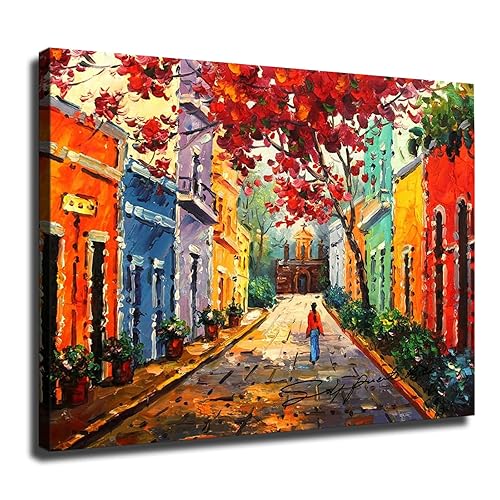 Puerto Rico Art Oil Painting Poster Old SAN Juan Canvas