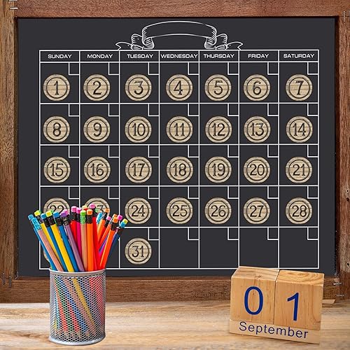 Miniatura 7 de 40 piezas laminadas industriales de números de estudiante recortes, recortes circulares de grano de madera, recortes de tablón de anuncios con 40