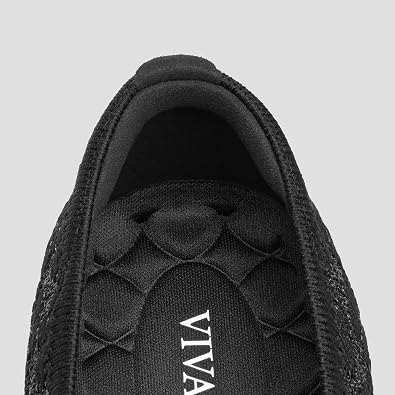 VIVAIA Camora Women's Bow Flats Round Toe Lace up Elegant Ballet Flats Comfortable Soft Knit Washable Shoes