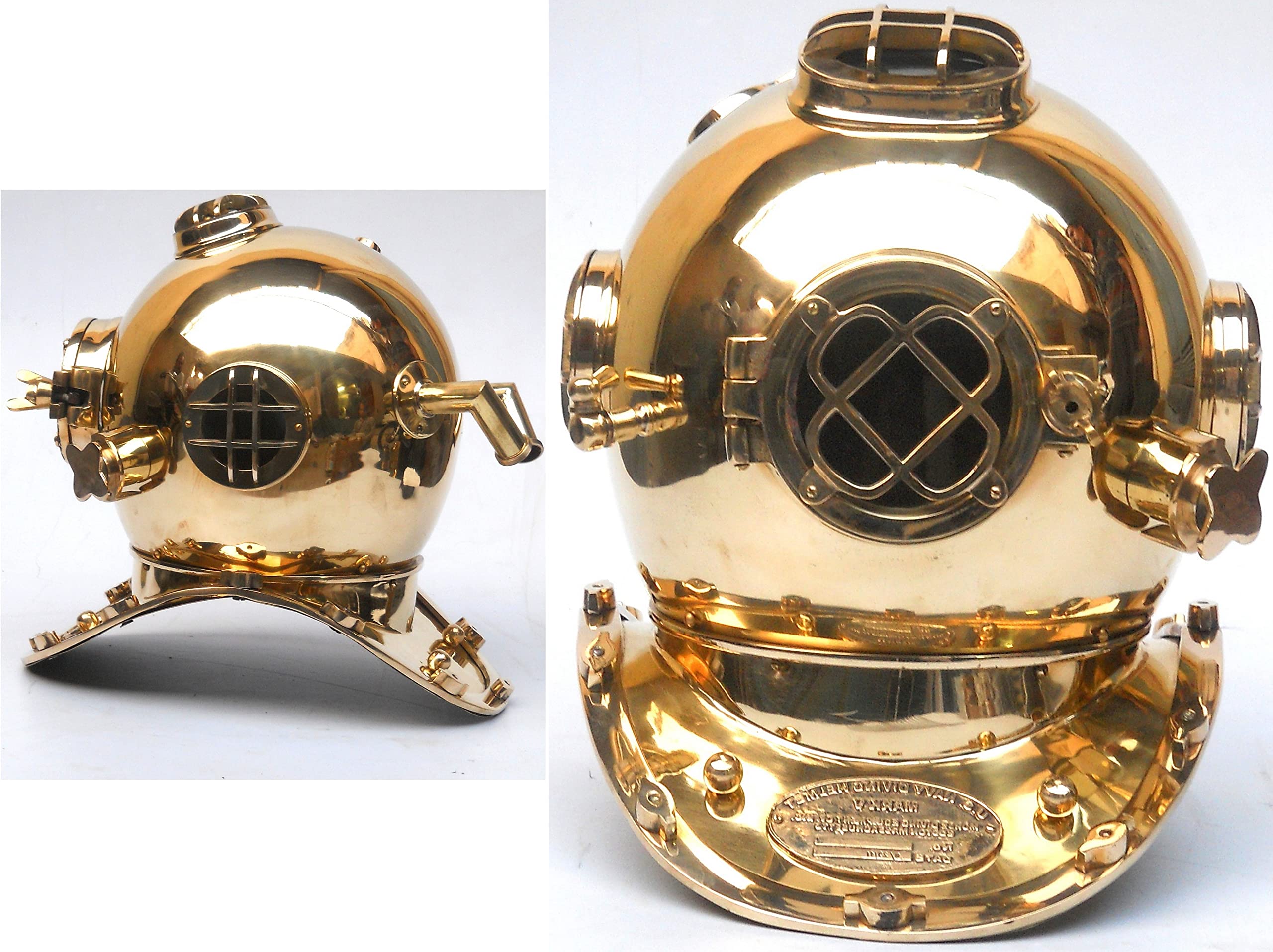 Nagina International Nautical Divers Helmet Maritime Mark V Deep Diving Solid Brass Helmet