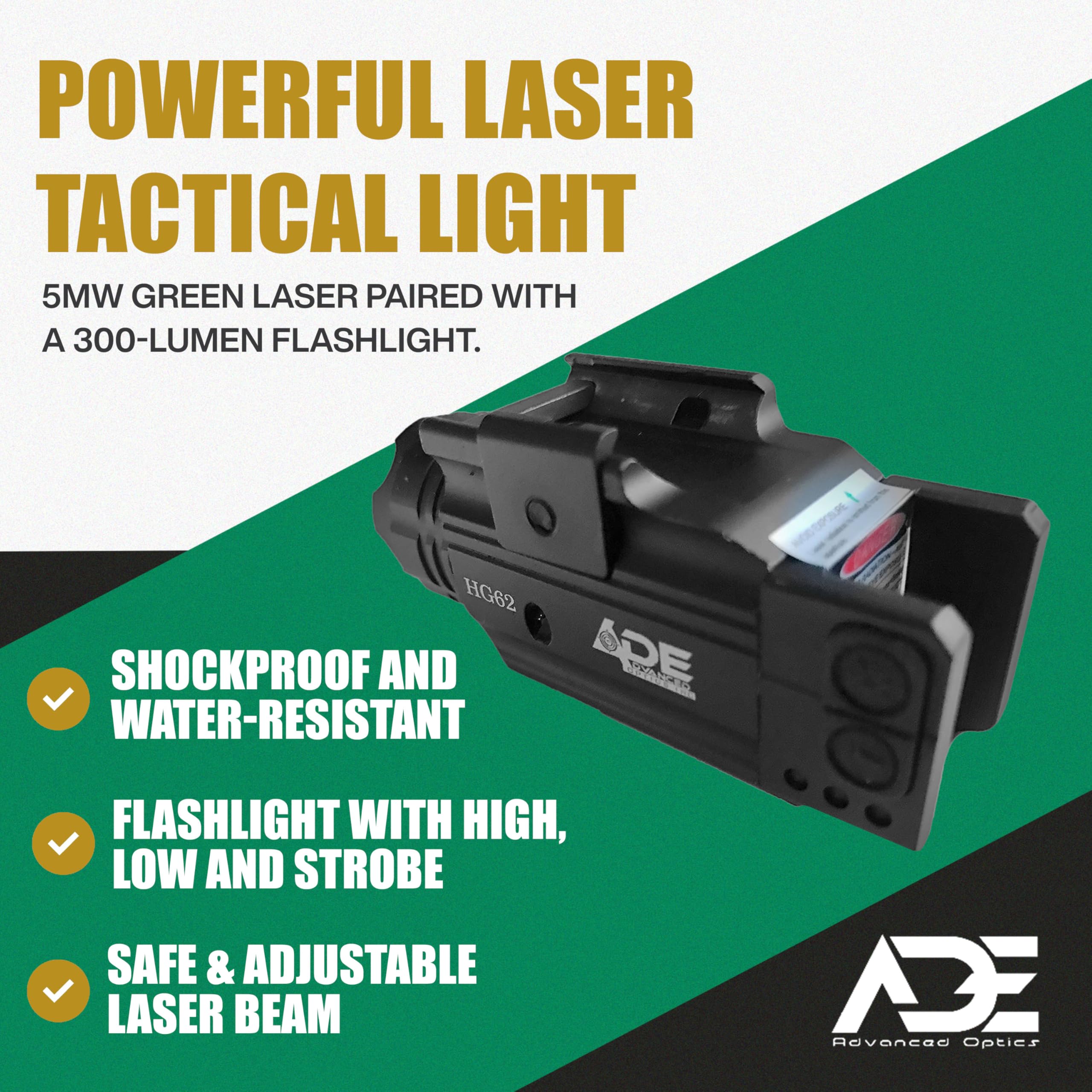 Amazon.com : ADE Advanced Optics HG62-1 Green Laser Flashlight