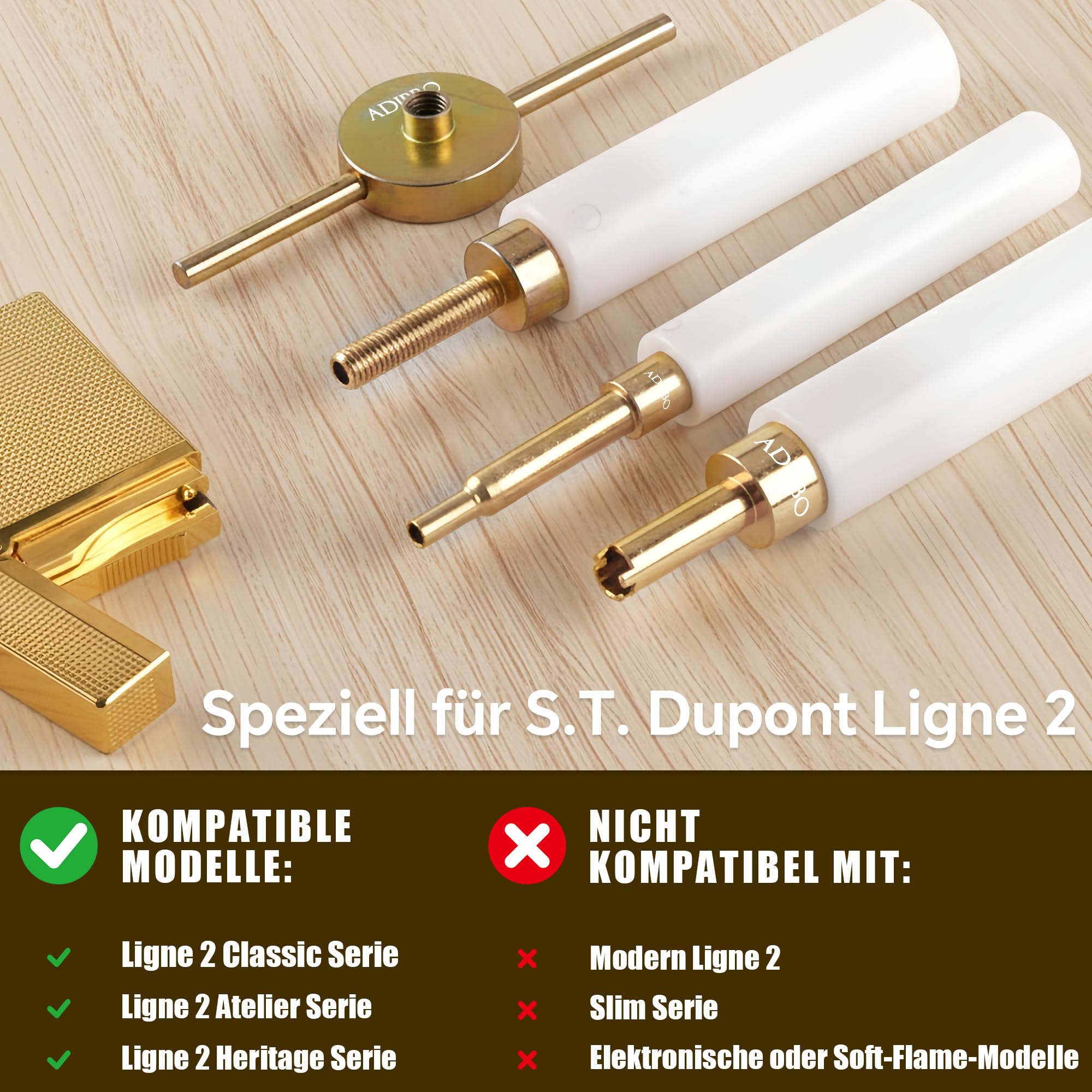 Juego de herramientas de reparación para mechero S.T. Dupont Ligne 2, herramienta completa de extracción de válvula para relleno, regulador de llama y válvula reguladora