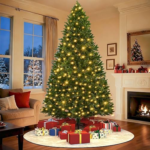 LEVELEVE Premium Pre-Lit 6FT Classic Artificial Holiday Christmas Tree w/1,000 Branch Tips,250 LED Lights for Home,Office,Party Decoration