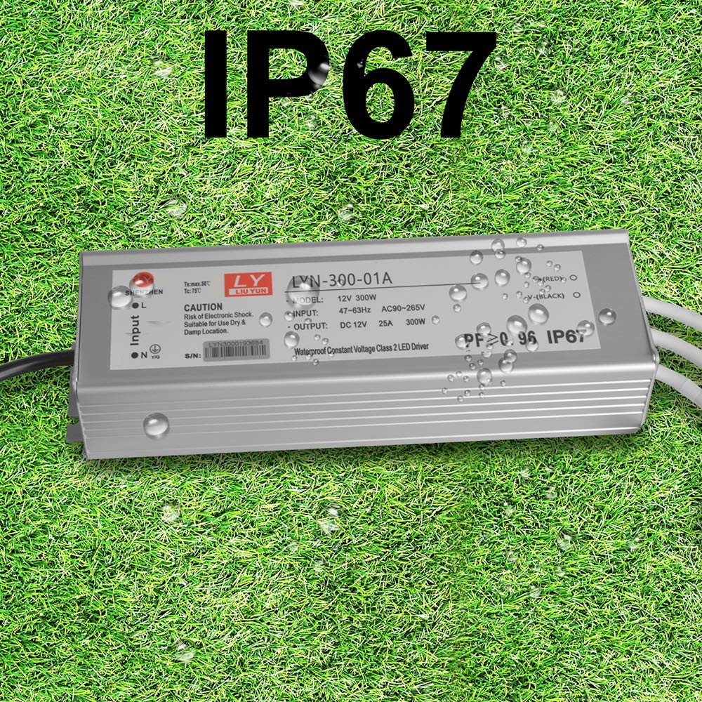 LED Power Supply 200W High-powerTransformer Waterproof IP67 12V DC Driver  Adapter for Outdoor Use