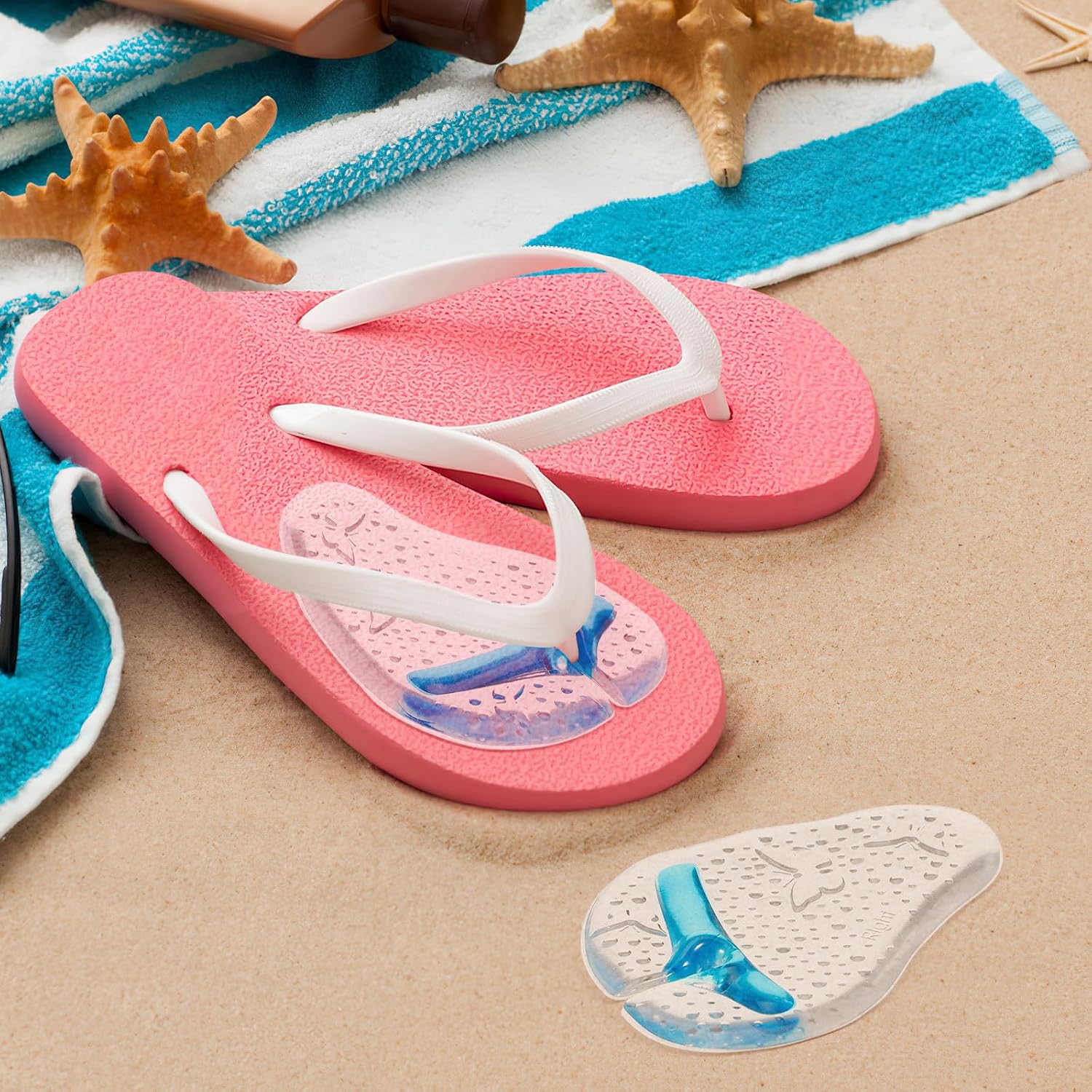 Gel Forefoot Pads Toe Post Cushioning for Sandals