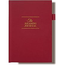 Elegant Reading Journal - 60 Book Reviews Logbook with Pen Holder &amp; Back Pocket - Track Your Reading Progress - Ideal Gift for Book Lovers &amp; Avid Readers (Wine Red)