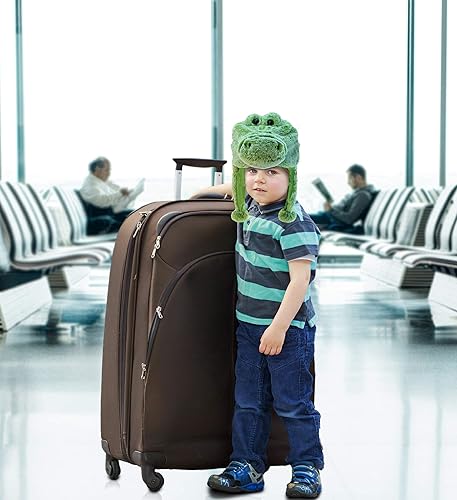 Miniatura 9 de Puzzled Sombrero de felpa de alce marrón, sombrero súper suave y cálido con orejeras, acogedor sombrero de invierno de forro polar para niños