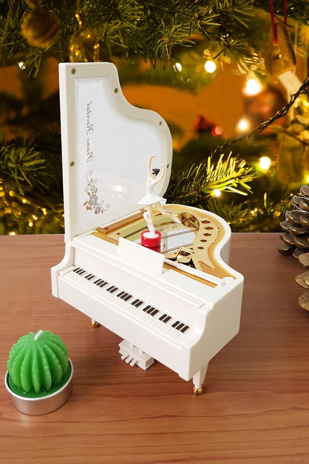 Hareketli Dönen Balerinli Piyano Müzik Kutusu hd118